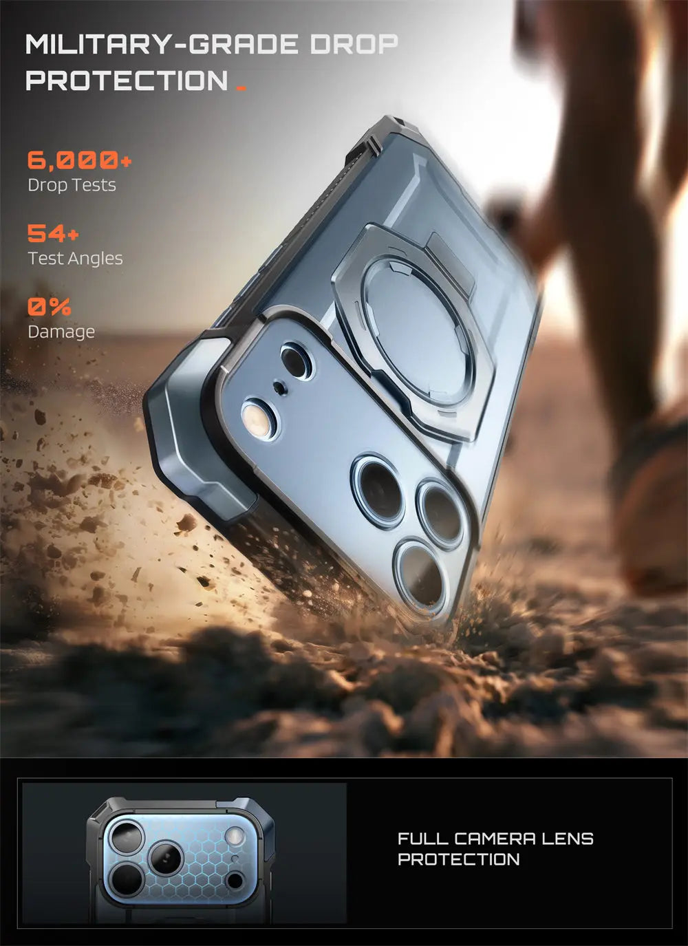 Rugged Magnetic Phone Case with Adjustable Kickstand for iPhone 17 Pro Max and iPhone 18 Pro Max