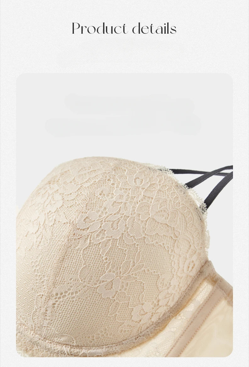 Womens Lace Half Cup Underwire Push Up Bra