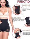 High Waist Tummy Control Panties Women Shapewear Lace Trim Hollow Cut Butt Lifter Body Shaper Sculpting Briefs Underwear Nude