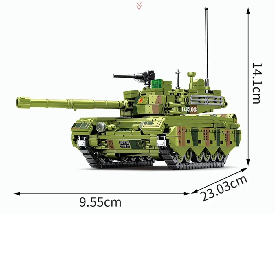 BLOCK Boys Military Type 15 Light Tank 99A 96 Main Battle Tank WW2 Model Building Blocks Army Soldiers Toys for