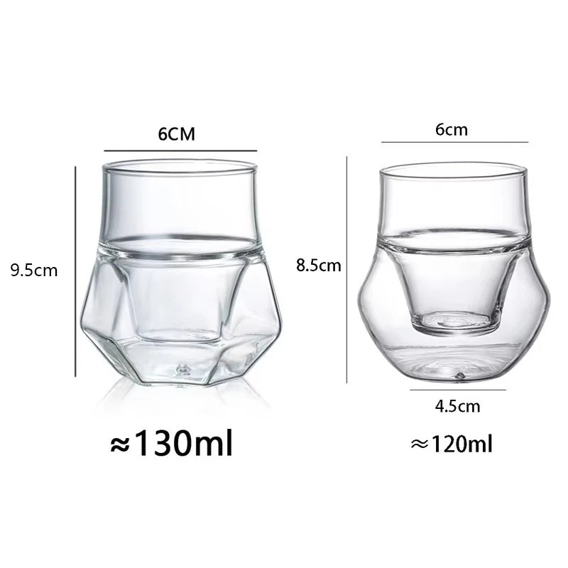 120/130ml Double-layer Glass Cup Hanging Ear Espresso Coffee Cup Anti-scalding Milk Party Brandy Wine Teacup Clear Mug