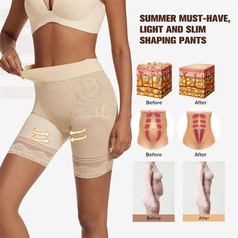 Women's Tummy Control Shapewear Panties – Lace Waist Trainer & Slimming Body Shaper