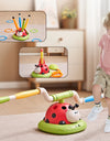 3 in 1 Ladybug Multifunction Exercise Machine Kids Jump Toss Toys Rocket Launcher Rope Sports Game Outdoor Educational Toy Gifts