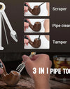 Tobacco Pipe Set with Pipe Holder and Storage Bag Various Accessories Gift Box