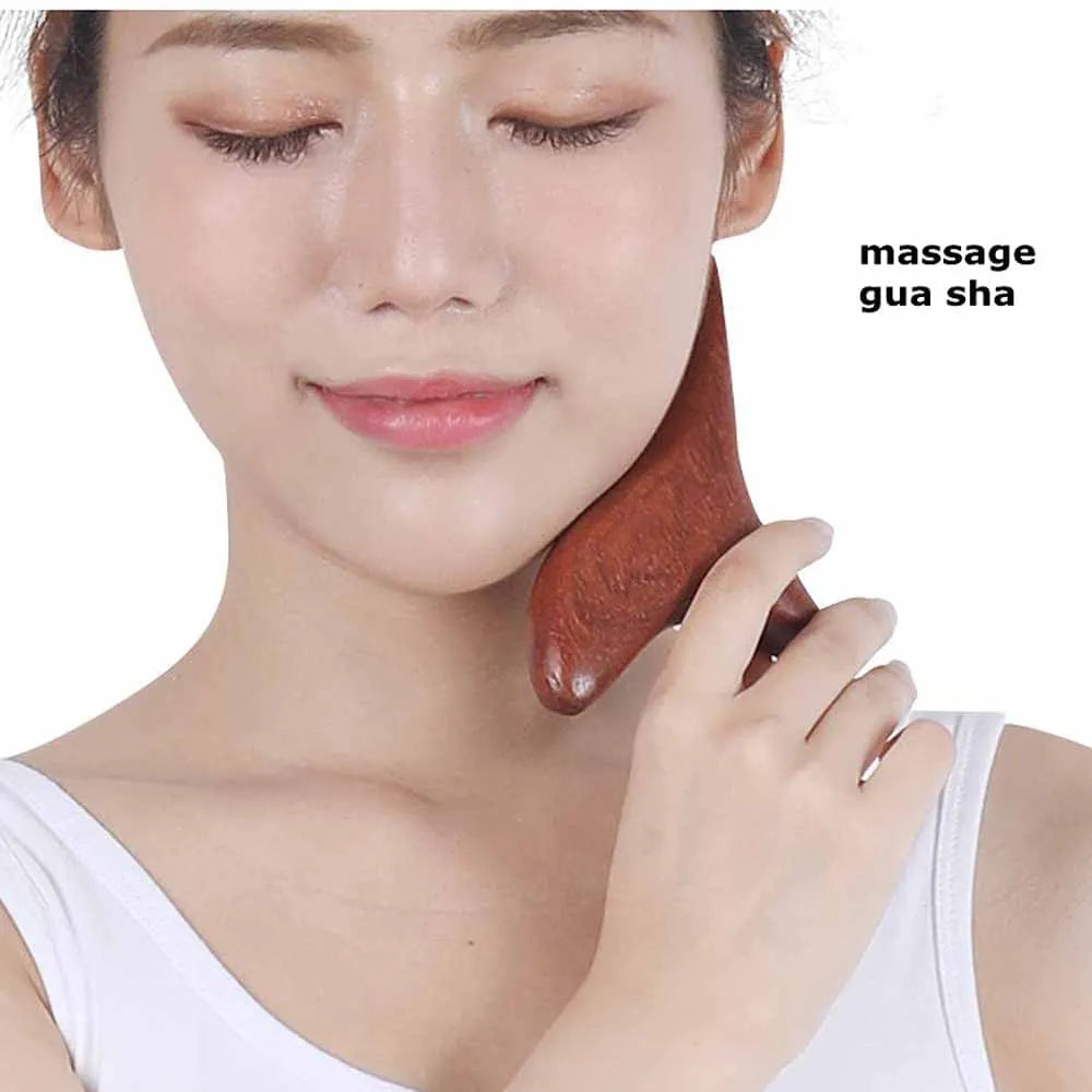 1 PC Neck Foot Wood Trigger Point Massage Gua Sha Tools,Home Gym Professional Wooden Therapy Massage Tool for Back Leg Hand Face