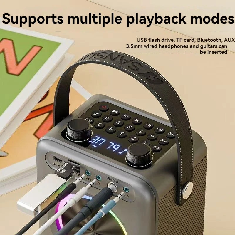 Outdoor Bluetooth speaker SANSUI T92 outdoor portable karaoke Bluetooth speaker with high volume square dance subwoofer speaker