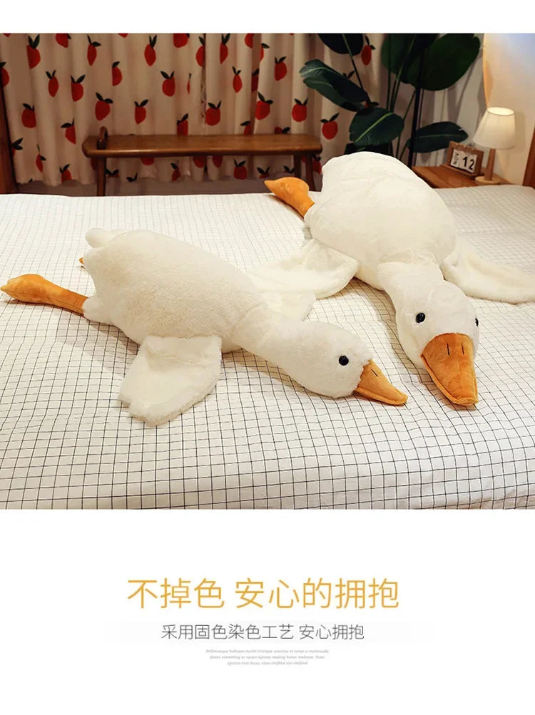 50-160cm Big White Goose Plush Toy Giant Duck Doll Soft Stuffed Animal Goose Sleeping Pillow Sofa Cushion Birthday Gift for Kids
