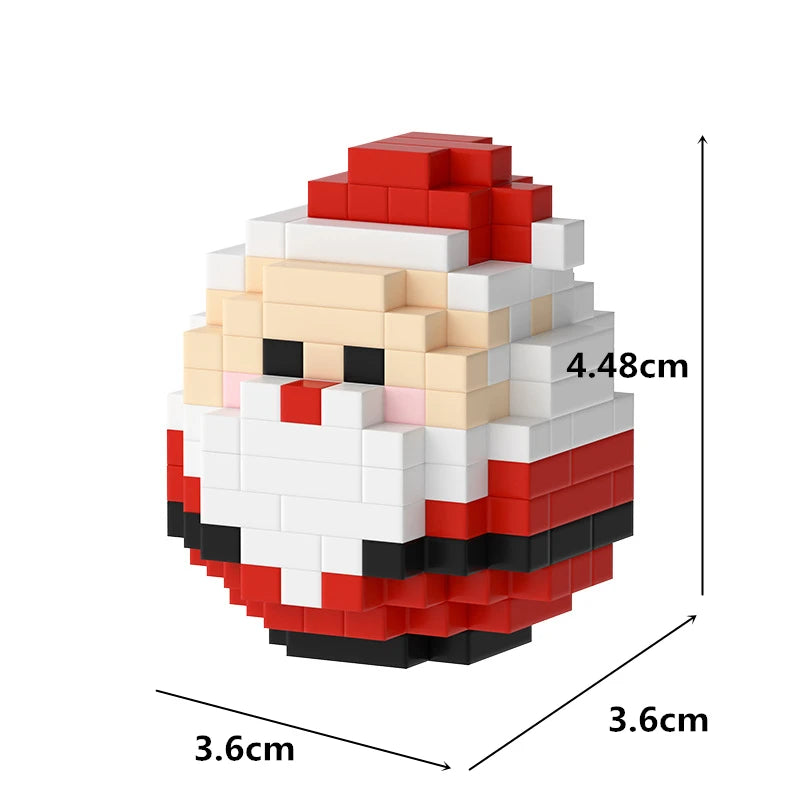 1 Piece Randomly Creative Christmas Series Building Blocks Santa Claus Tree Kawaii Damo Egg Bricks Model Toys For Xmas Gift