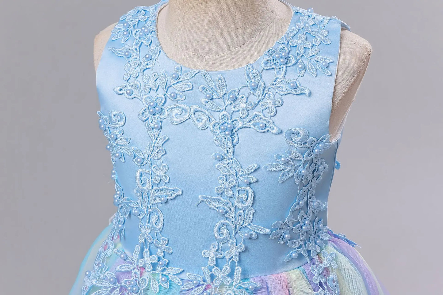 Girls Princess Ball Gown Floral Lace Tutu Dress for Flower Girl / Birthday / Pageant Wedding Party Dress