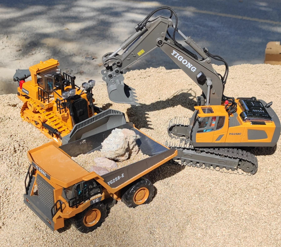 Remote Control Excavator 4x4 Alloy Dump Truck Bulldozer Radio Model RC Car Construction Vehicle Toy  Gifts