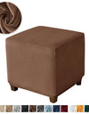 1PC Stretch Square Ottoman Stool Covers Super Soft Velvet stool Cover Elastic All-inclusive Footrest Slipcovers for Living Room