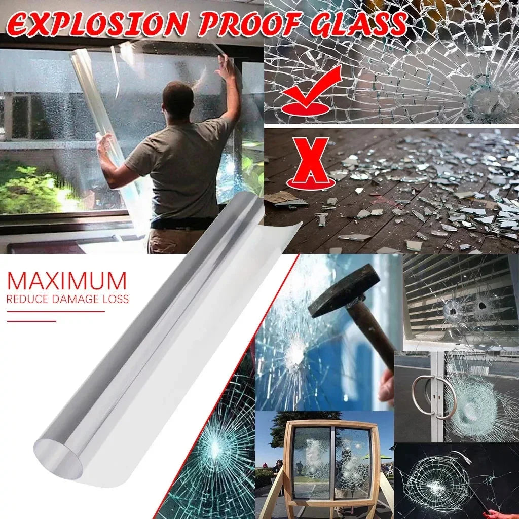High Clear UV blocking 4 Mil Safety Window Film for Car & Building Glass Protection Security PET Window Tint Self Adhesive Film
