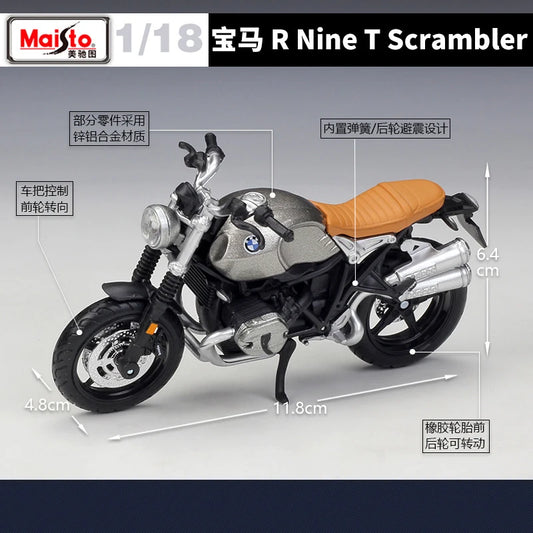 1 18 Scale BMW R Nine T Scrambler Diecast Motorcycle Model