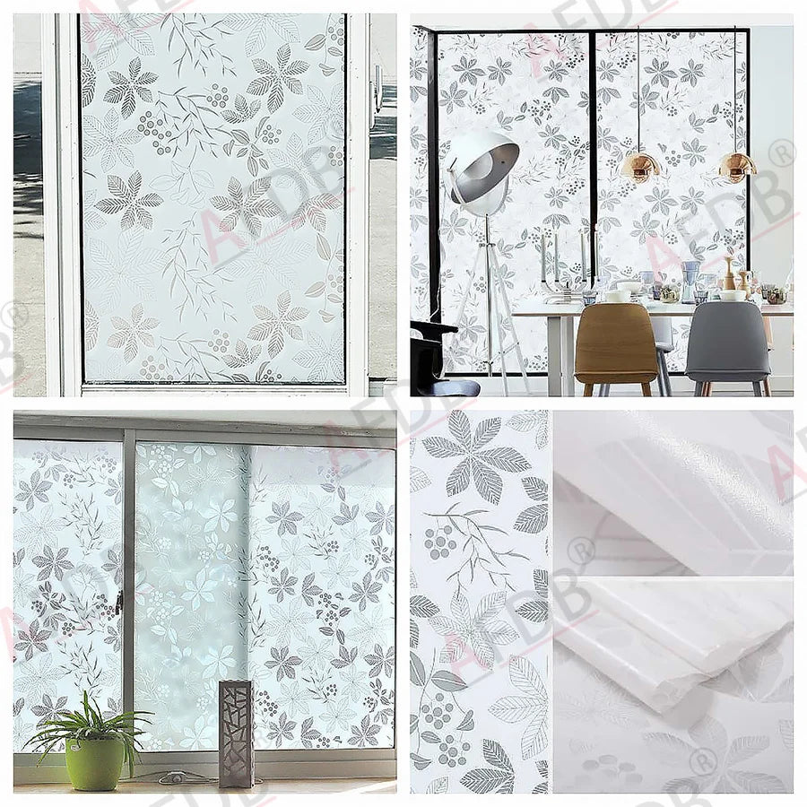 Window Film Privacy, Stained Glass Film, Frosted Opaque Glass Clings, Sun Blocking Vinyl Window Stickers for Door Home Office