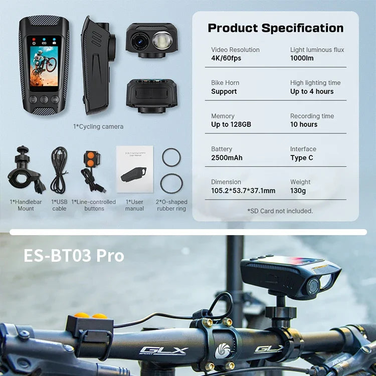 4K 60FPS Action Camera with 6 Axis EIS 2 Inch IPS Screen and 5 Hour Recording