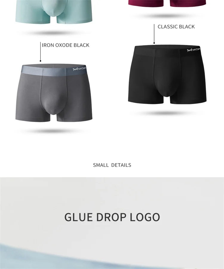 3-Pack Men’s Modal Graphene Boxer Shorts – Antibacterial Crotch, Comfortable Fit