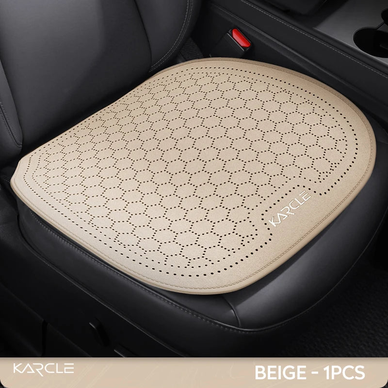 Car Seat Cushion Breathable Hole Universal Suede Car Seat Covers Front Rear Auto Seat Pads Four Season Car Chair Mat Accessories