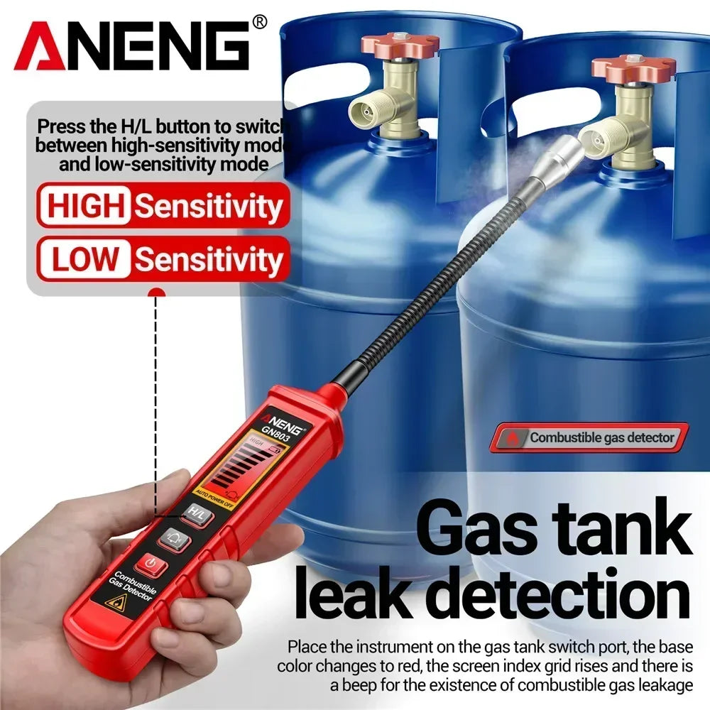 Handheld Gas Leak Detector Methane Combustible Gas Testers Portable Gases Concentration Analyzer Meter Leakage Tools