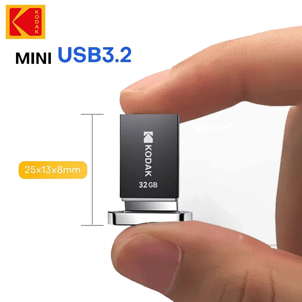 KODAK USB3.2 Flash Drive K113 Metal Pendrives High Speed 140MB/s 32GB 64GB 128GB MINI Key Pen Drive for Car Laptop