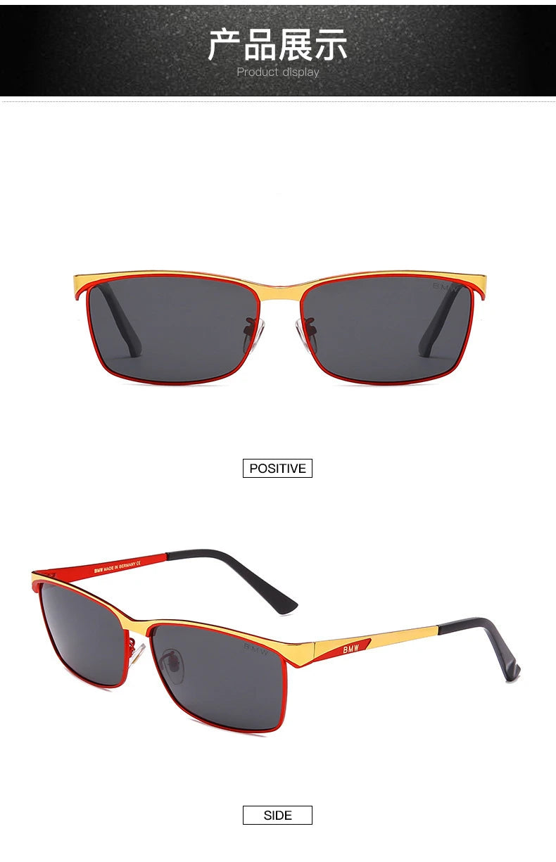 BWM Luxury Polarized Sunglasses Men UV Anti-Glare Driving Cycling Fishing Outdoor Beach Hiking Sunglasses Mirror Color Film