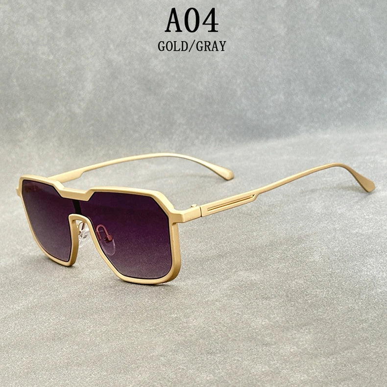 Square Steampunk Metal Sunglasses With UV400 Protection