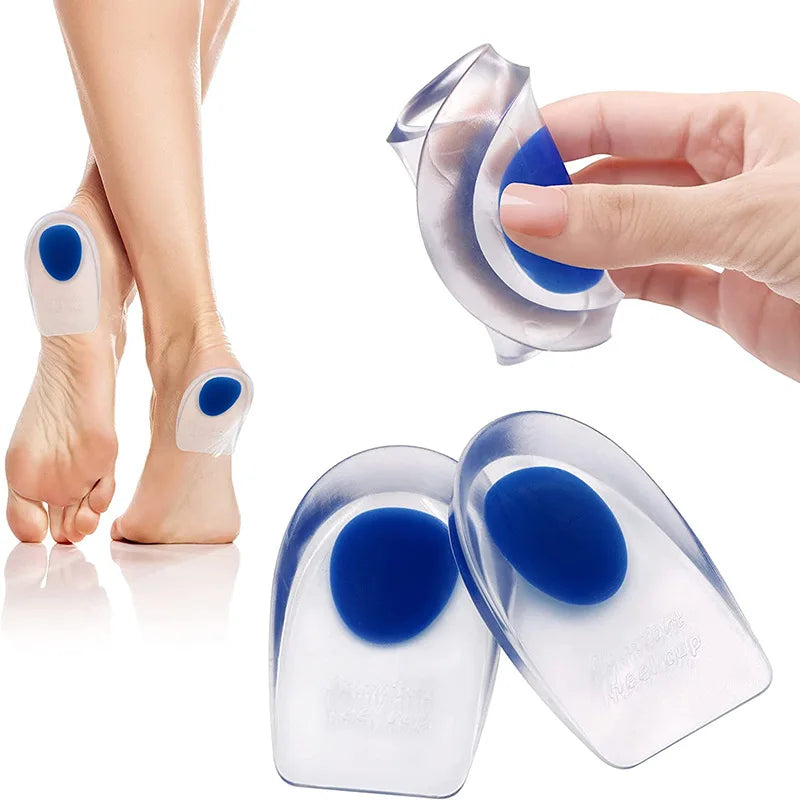 2 Pcs Silicone Heel Pad Heel Pain Relieves Pain Damping Heel Sole and Achilles Tendon Long-term Care Tool Foot Massage Care Pad