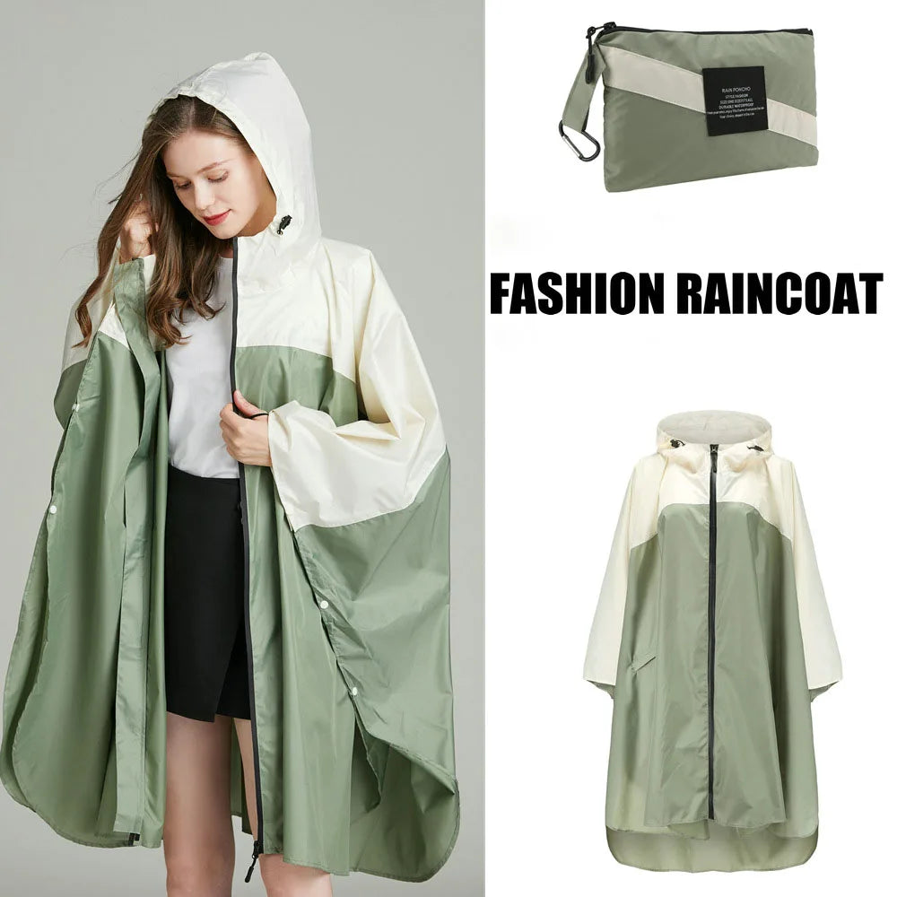 Lightweight Waterproof Rain Poncho with Backpack Coverage for Hiking and Travel