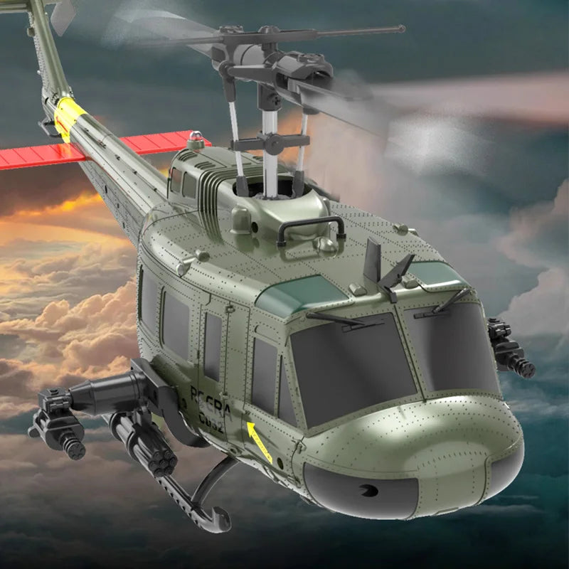 Uh-1 Huey Simulation 3d Six Way Aileron Free Reverse Flying Stunt Helicopter Electric Remote-Controlled Aircraft Model Toy