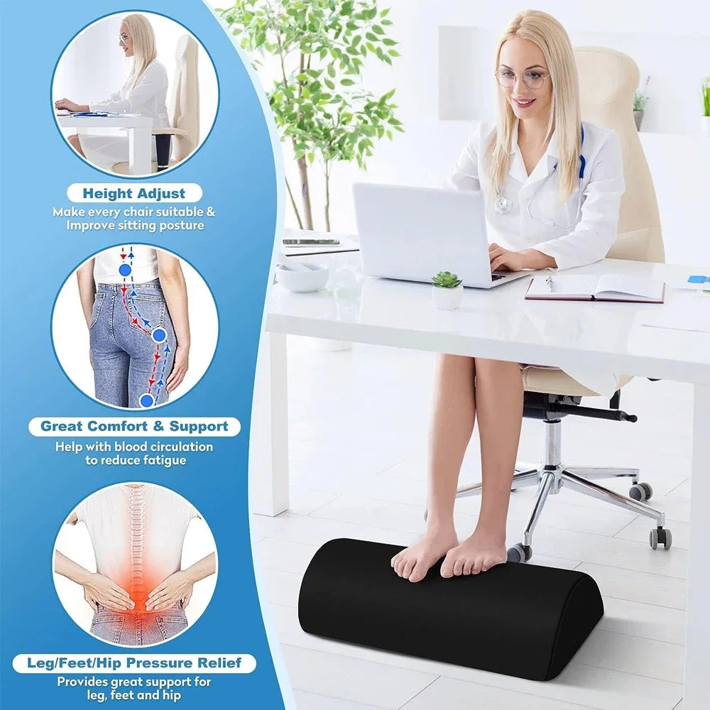 1Pc Foot Rest for Under Desk at Work-Ergonomic Design Foot Stool for Fatigue with Memory Foam,Non Slip Bead,Washable