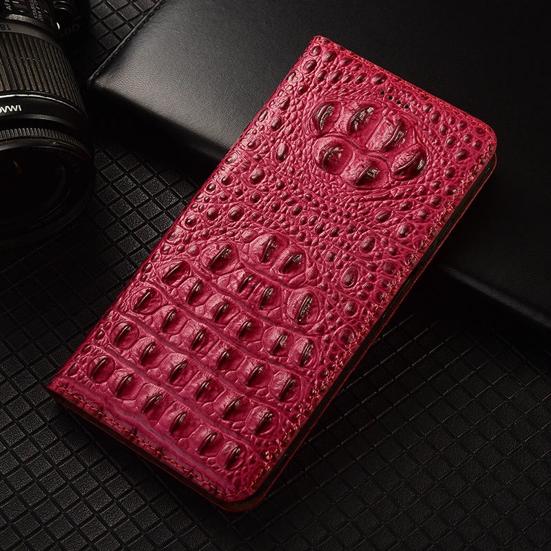 Luxury Genuine Leather Wallet Flip Case for Samsung Galaxy S26 / S25 / S24 / S23 / S22 / S21 / S20 Ultra, Plus, FE – Magnetic Kickstand Vintage Business Cover