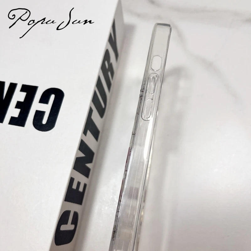 Transparent Flower Floral Phone Case For iPhone 16 15 13 14 12 11 Pro Max 15 16 Plus  XR Max 12 13 Mini Clear Soft Funda Cover