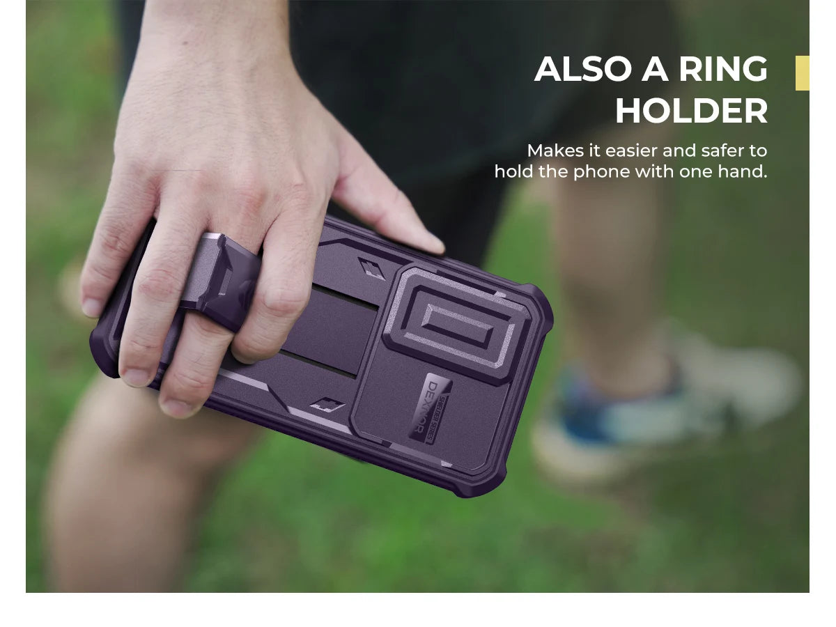 for Samsung Galaxy S25 Case holder Heavy-Duty Shockproof Rugged Case with Built-in Slide Camera Cover & Screen Protector
