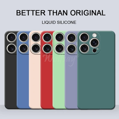 For iPhone 16 Pro Max Case Liquid Silicone Plain Rubber TPU Protect Case For iPhone 16 Pro Max Cover TPU Phone Shockproof Cover