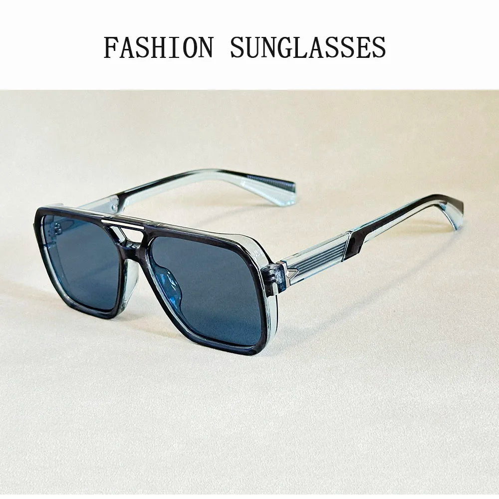 Square Frame Vintage Sunglasses With UV400 Protection