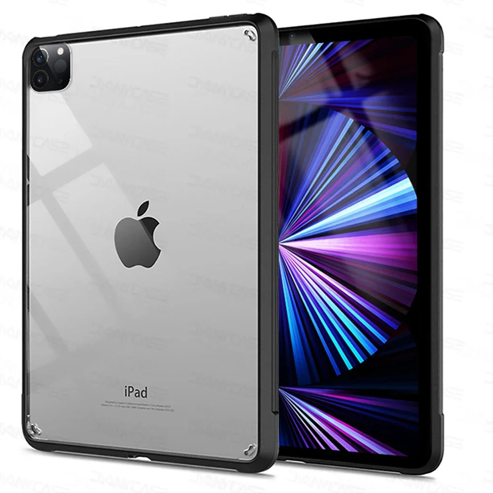 For iPad Pro 11 Case 10.2 9/8/7th Generation 9.7 5/6th Air 4/5 10.9 10.5 10th 10.9 mini 4 5 6 Silicon Transparent Cover Funda