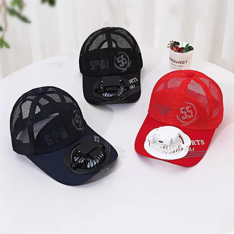 Solar Fan Baseball Cap With Adjustable Fit