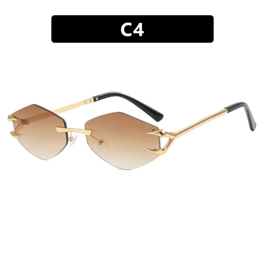 Sunglasses Personalized Frameless Glasses Polygonal Sun Glasses Casual Hip-Hop Trendy Outdoors Eyeglasses Men UV400