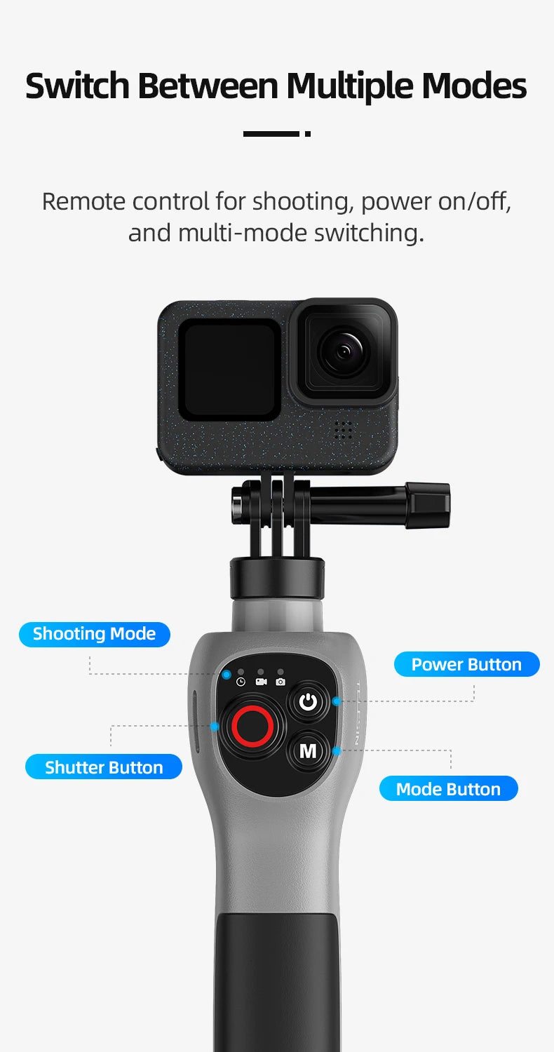Underwater Bluetooth Selfie Stick with Wireless Remote for GoPro Hero 8 9 10 11 12