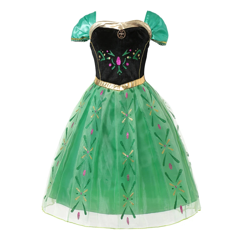 Disney Frozen Anna Dress Children Christmas New Year Princess Dress Girl Fancy Birthday Carnival Party Gown Children Clothes