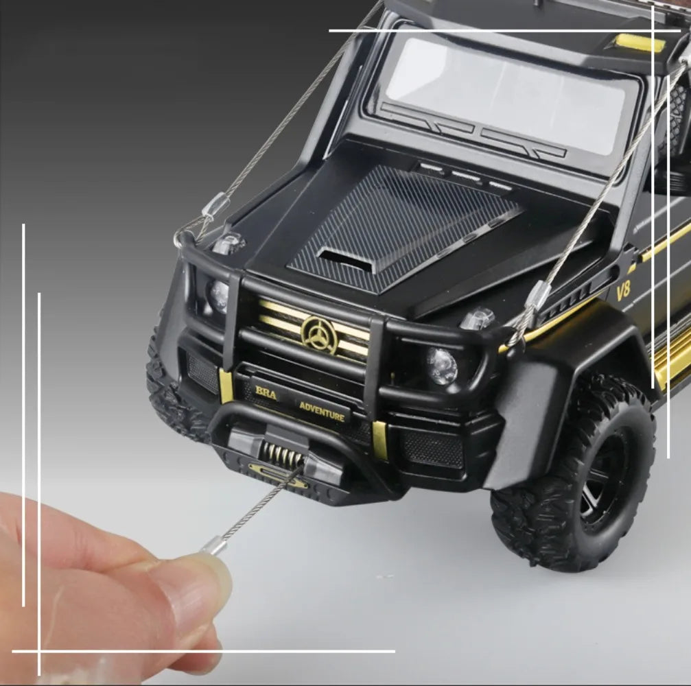 1:24 Alloy Diecast Toy Car Model G550 4X4 Adventure Edition Off Road Vehicle Model with Sound Light SUV Toy