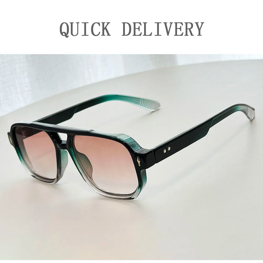 Vintage Square Sunglasses With UV400 Protection