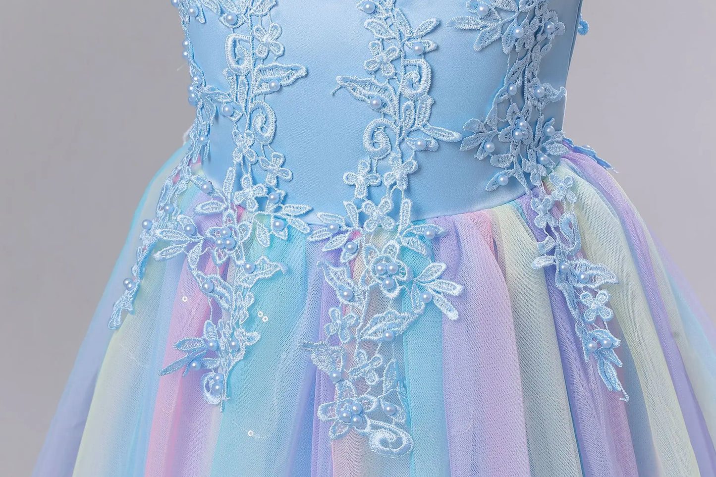 Girls Princess Ball Gown Floral Lace Tutu Dress for Flower Girl / Birthday / Pageant Wedding Party Dress