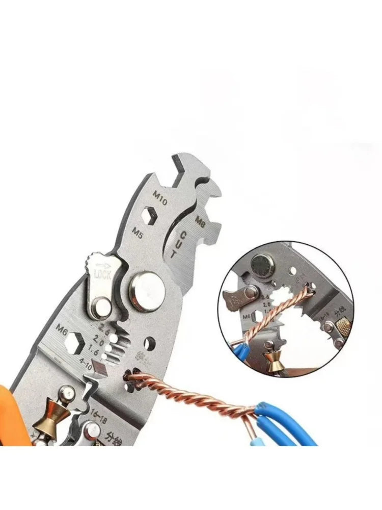 28 in 1 Multifunctional Wire Stripper Crimping Pliers Heavy Duty Stripping Pliers Cable Splitting Pulling Winding Cutting Peeler