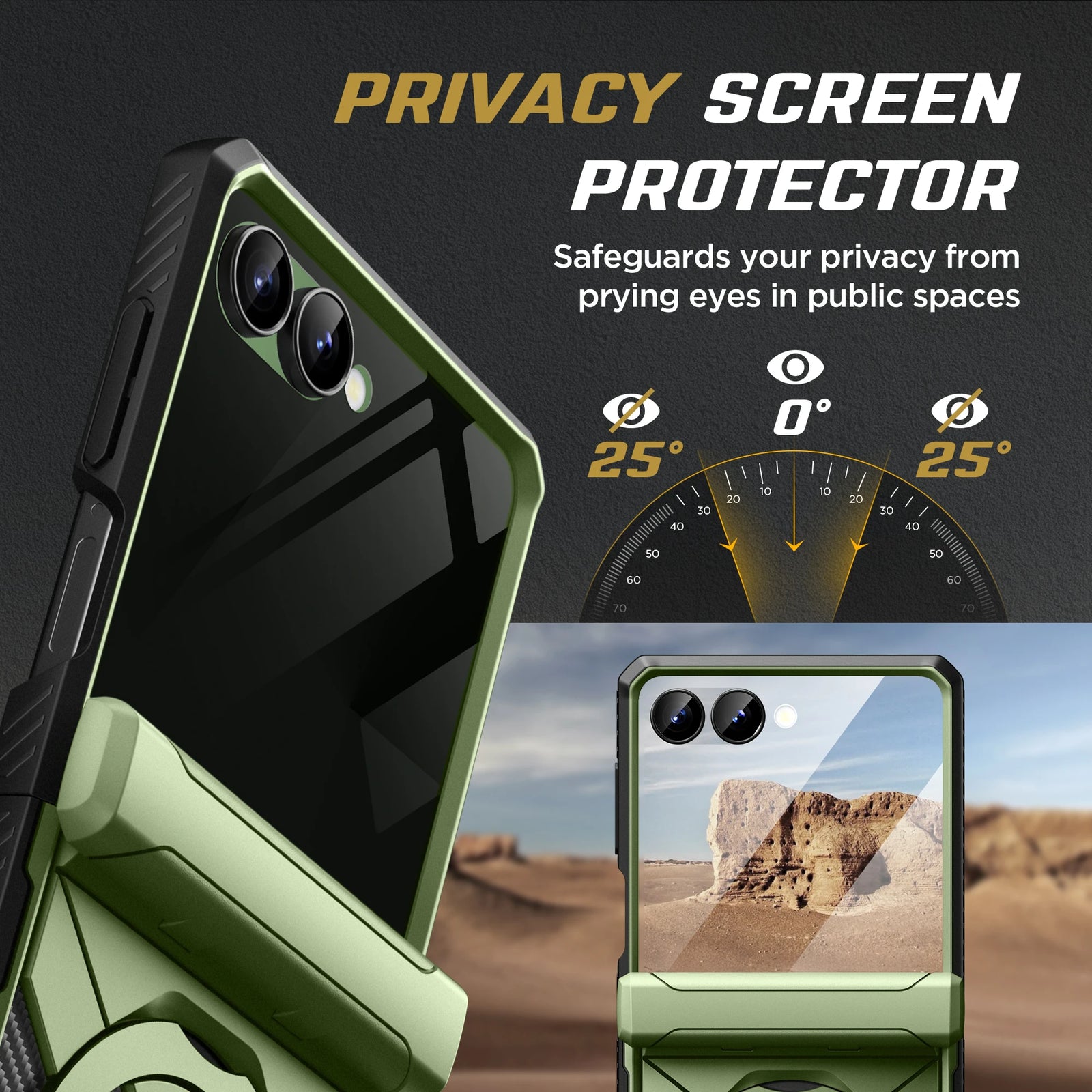 Magsafe  Stand for Z Flip 7 Case with Privacy Screen Protector Full Coverage Hinge Protection Shockproof Slim Phone Case