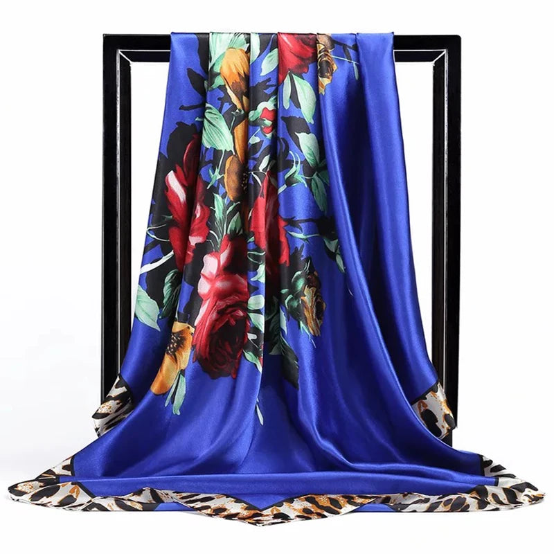 Scarves For Women Print Silk Satin Head Scarf Female Luxury Brand Square Shawl Large Hijab Scarfs