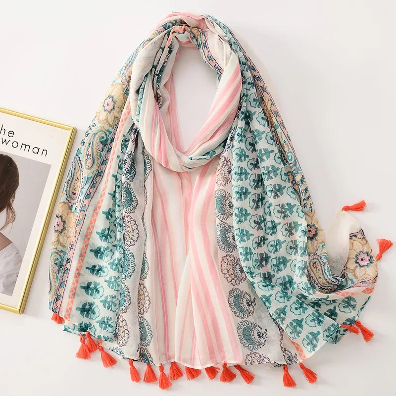 Bandannas Designer Scarf Luxury Scarves Woman Scarf Elegant Women's Shawls For Cotton Veils Bandana Brand