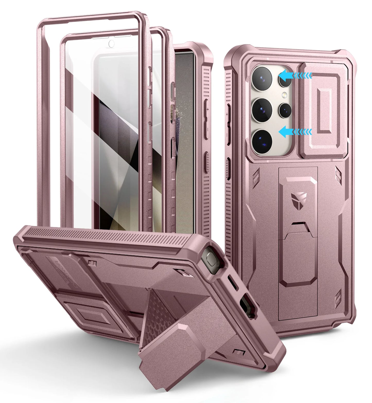 For Samsung Galaxy S24 Ultra 6.8 inch 2024 Case Full Body Rugged Case with Camera Cover & Built-in Screen Protector Kickstand