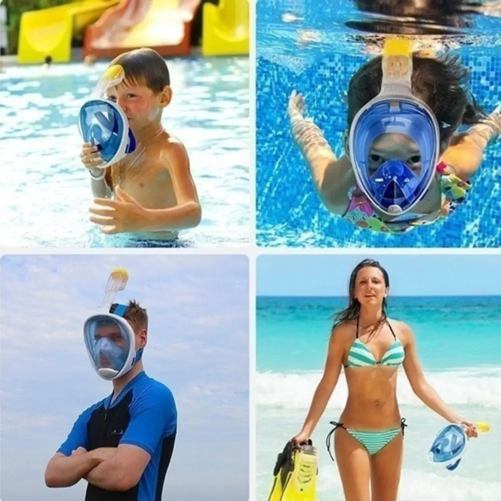 Underwater Scuba Anti Fog Full Face Diving Mask Snorkeling Respiratory Masks Safe Waterproof Swimming Equipment for Adult