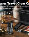 Portable Travel Cigar Humidor,Double Cigar Humidor with Separate Storage for Cigar Accessories,Holds 5 Cigars