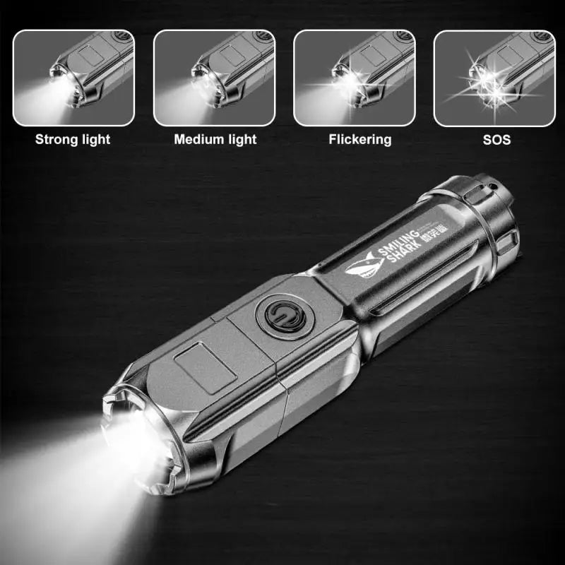 Portable LED Flashlight Rechargeable USB Zoom Torch 18650 Waterproof Tactical Light